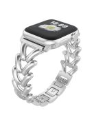 KALEBOL For Apple Watch 10 46mm / Ultra 2 / Ultra 49mm / 9 8 7 45mm / SE (2023) SE (2022) SE 6 5 4 44mm / 3 2 1 42mm Zinc Alloy Band V-Shape - Silver