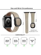 KALEBOL For Apple Watch Series 10 42mm / 9 8 7 41mm / SE (2023) SE (2022) SE 6 5 4 40mm / 3 2 1 38mm Genuine Cow Leather Band - Apricot