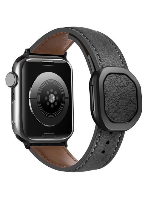 KALEBOL For Apple Watch Series 10 42mm / 9 8 7 41mm / SE (2023) SE (2022) SE 6 5 4 40mm / 3 2 1 38mm Genuine Cow Leather Band - Black