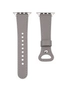 KALEBOL For Apple Watch Series 10 42mm / 9 8 7 41mm / SE (2023) SE (2022) SE 6 5 4 40mm / 3 2 1 38mm Genuine Cow Leather Watch Band - Grey