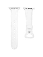 KALEBOL For Apple Watch Series 10 42mm / 9 8 7 41mm / SE (2023) SE (2022) SE 6 5 4 40mm / 3 2 1 38mm Genuine Cow Leather Watch Band - White