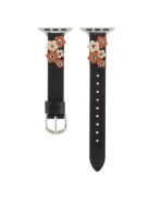 KALEBOL For Apple Watch Series 10 42mm / 9 8 7 41mm / SE (2023) SE (2022) SE 6 5 4 40mm / 3 2 1 38mm Genuine Cow Leather Watch Strap - Black