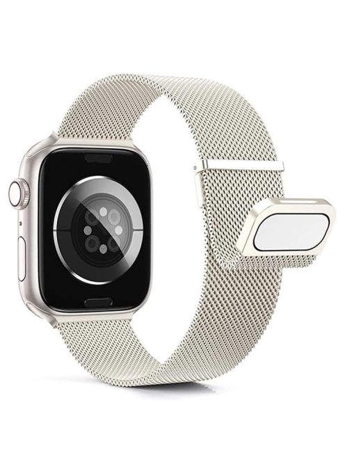 KALEBOL For Apple Watch Series 10 42mm / 9 8 7 41mm / SE (2023) SE (2022) SE 6 5 4 40mm / 3 2 1 38mm Milanese Mesh Strap Magnetic Watch Band - Starlight