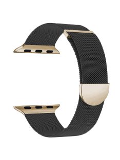   KALEBOL For Apple Watch Series 10 42mm / 9 8 7 41mm / SE (2023) SE (2022) SE 6 5 4 40mm / 3 2 1 38mm Milanese Metal Watchband - Black / Gold