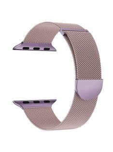   KALEBOL For Apple Watch Series 10 42mm / 9 8 7 41mm / SE (2023) SE (2022) SE 6 5 4 40mm / 3 2 1 38mm Milanese Metal Watchband - Pink / Purple