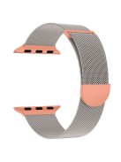 KALEBOL For Apple Watch Series 10 42mm / 9 8 7 41mm / SE (2023) SE (2022) SE 6 5 4 40mm / 3 2 1 38mm Milanese Metal Watchband - Starlight / Orange