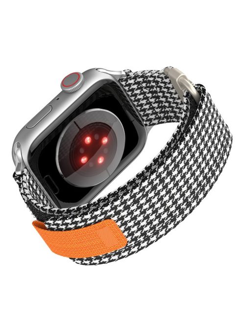 KALEBOL For Apple Watch Series 10 42mm / 9 8 7 41mm / SE (2023) SE (2022) SE 6 5 4 40mm / 3 2 1 38mm Nylon Watch Band Magic Tape Strap - Houndstooth