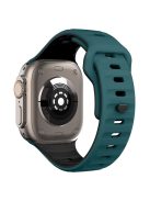 KALEBOL For Apple Watch Series 10 42mm / 9 8 7 41mm / SE (2023) SE (2022) SE 6 5 4 40mm / 3 2 1 38mm Silicone Watch Band Dual Color - Blackish Green+Black