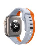 KALEBOL For Apple Watch Series 10 42mm / 9 8 7 41mm / SE (2023) SE (2022) SE 6 5 4 40mm / 3 2 1 38mm Silicone Watch Band Dual Color - Grey+Orange