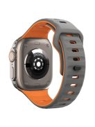 KALEBOL For Apple Watch Series 10 42mm / 9 8 7 41mm / SE (2023) SE (2022) SE 6 5 4 40mm / 3 2 1 38mm Silicone Watch Band Dual Color - Space Grey+Orange