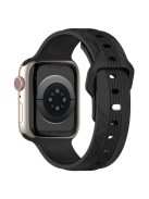 KALEBOL For Apple Watch Series 10 42mm / 9 8 7 41mm / SE (2023) SE (2022) SE 6 5 4 40mm / 3 2 1 38mm Silicone Watch Band Vertical Strip Texture - Black