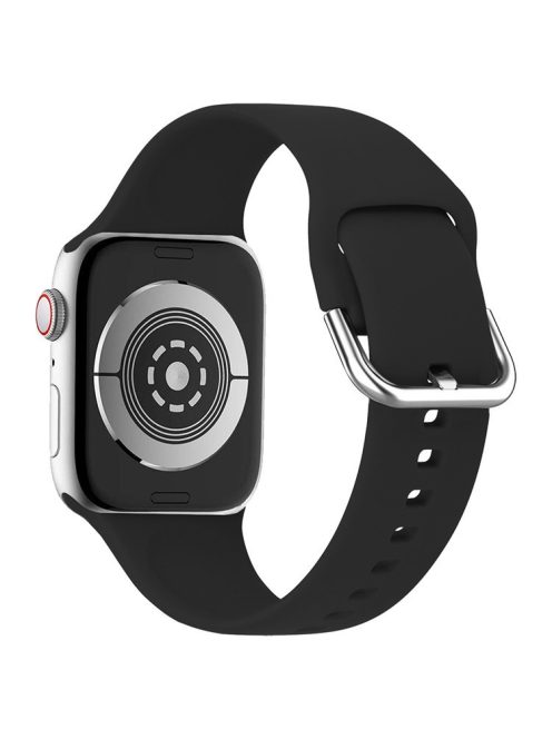 KALEBOL For Apple Watch Series 10 42mm / 9 8 7 41mm / SE (2023) SE (2022) SE 6 5 4 40mm / 3 2 1 38mm Silicone Watch Strap - Black