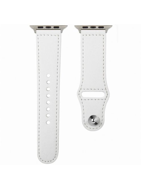 KALEBOL For Apple Watch Series 10 42mm / 9 8 7 41mm / SE (2023) SE (2022) SE 6 5 4 40mm / 3 2 1 38mm Watch Strap, Large Buckle - White