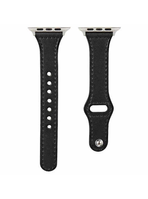 KALEBOL For Apple Watch Series 10 42mm / 9 8 7 41mm / SE (2023) SE (2022) SE 6 5 4 40mm / 3 2 1 38mm Watch Strap, Small Buckle - Black