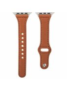 KALEBOL For Apple Watch Series 10 42mm / 9 8 7 41mm / SE (2023) SE (2022) SE 6 5 4 40mm / 3 2 1 38mm Watch Strap, Small Buckle - Brown