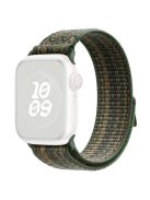 KALEBOL For Apple Watch Series 10 42mm / 9 8 7 41mm / SE (2023) SE (2022) SE 6 5 4 40mm / 3 2 1 38mm Watchband Nylon Strap - Dark Green+Orange