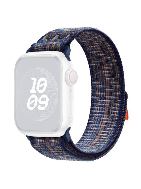 KALEBOL For Apple Watch Series 10 42mm / 9 8 7 41mm / SE (2023) SE (2022) SE 6 5 4 40mm / 3 2 1 38mm Watchband Nylon Strap - Sapphire+Orange