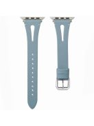 KALEBOL For Apple Watch Series 10 42mm / 9 8 7 41mm / SE (2023) SE (2022) SE 6 5 4 40mm / 3 2 1 38mm Water-Drop Genuine Cow Leather Strap - Blue