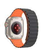 KALEBOL For Apple Watch Series 9 8 7 41mm  /  SE (2023) SE (2022) SE 6 5 4 40mm  /  3 2 1 38mm Watch Strap Magnetic Silicone Band - Black  /  Orange