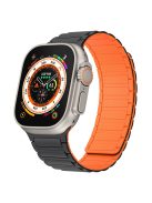 KALEBOL For Apple Watch Series 9 8 7 41mm  /  SE (2023) SE (2022) SE 6 5 4 40mm  /  3 2 1 38mm Watch Strap Magnetic Silicone Band - Black  /  Orange