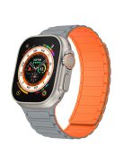 KALEBOL For Apple Watch Series 9 8 7 41mm  /  SE (2023) SE (2022) SE 6 5 4 40mm  /  3 2 1 38mm Watch Strap Magnetic Silicone Band - Grey  /  Orange