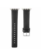 KALEBOL For Apple Watch Series 9 8 7 41mm  /  SE (2023) SE (2022) SE 6 5 4 40mm  /  3 2 1 38mm Wrist Strap Genuine Cow Leather Watchband - Black