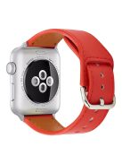 KALEBOL For Apple Watch Series 9 8 7 41mm / 6 5 4 SE (2023) SE (2022) SE 40mm / 3 2 1 38mm Smart Watch Band PU Leather Wrist Strap - Red