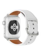 KALEBOL For Apple Watch Series 9 8 7 41mm / 6 5 4 SE (2023) SE (2022) SE 40mm / 3 2 1 38mm Smart Watch Band PU Leather Wrist Strap - White