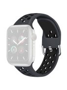 KALEBOL For Apple Watch Series 9 8 7 41mm / 6 5 4 SE (2023) SE (2022) SE 40mm / 3 2 1 38mm Soft Silicone Band - Black+Black