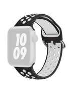 KALEBOL For Apple Watch Series 9 8 7 41mm / 6 5 4 SE (2023) SE (2022) SE 40mm / 3 2 1 38mm Soft Silicone Band - Black+White