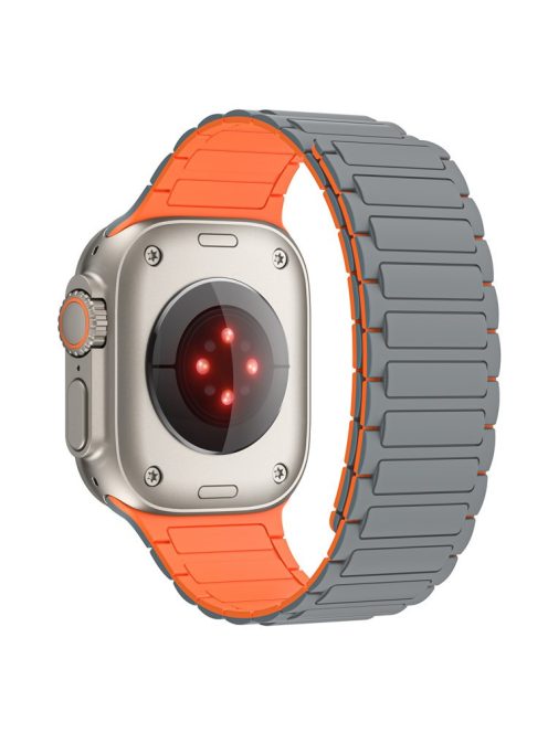 KALEBOL KLB-CXGJ-001 For Apple Watch 10 46mm / Ultra 2 / Ultra 49mm / 9 8 7 45mm / SE (2023) SE (2022) SE 6 5 4 44mm / 3 2 1 42mm Strap - Grey / Orange