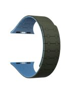 KALEBOL KLB-CXGJ-002 For Apple Watch Series 9 8 7 41mm / 6 5 4 SE (2022) SE (2023) SE 40mm / 3 2 1 38mm Magnetic Silicone Band - Green+Dark Blue