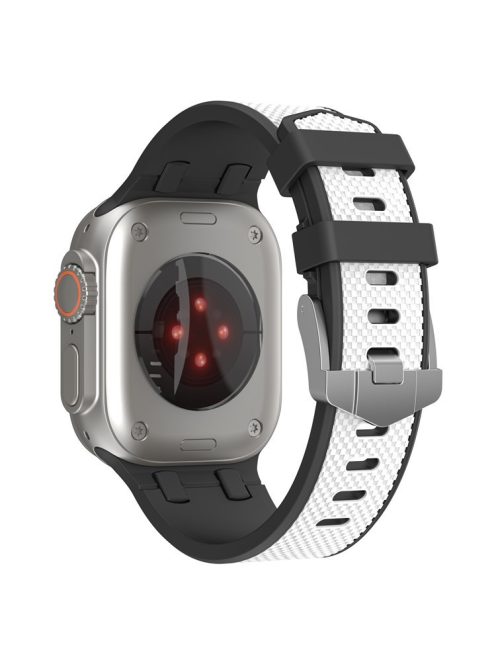 KALEBOL KLB-FGWSSGJ-001 For Apple Watch 10 46mm / Ultra 2 / Ultra 49mm / 9 8 7 45mm / SE (2023) SE (2022) SE 6 5 4 44mm / 3 2 1 42mm Watch Bracelet with Checkered Texture - Black+White