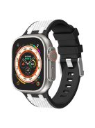 KALEBOL KLB-FGWSSGJ-001 For Apple Watch 10 46mm / Ultra 2 / Ultra 49mm / 9 8 7 45mm / SE (2023) SE (2022) SE 6 5 4 44mm / 3 2 1 42mm Watch Bracelet with Checkered Texture - Black+White