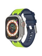 KALEBOL KLB-FGWSSGJ-001 For Apple Watch 10 46mm / Ultra 2 / Ultra 49mm / 9 8 7 45mm / SE (2023) SE (2022) SE 6 5 4 44mm / 3 2 1 42mm Watch Bracelet with Checkered Texture - Blue+Lime