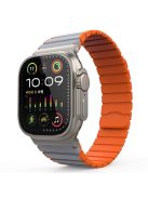 KALEBOL KLB-SSCXGJ-001 Strap for Apple Watch Series 10 42mm / 9 8 7 41mm / SE (2023) SE (2022) SE 6 5 4 40mm / 3 2 1 38mm Magnetic Silicone Band - Grey+Orange