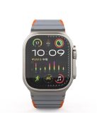 KALEBOL KLB-SSCXGJ-001 Strap for Apple Watch Series 10 42mm / 9 8 7 41mm / SE (2023) SE (2022) SE 6 5 4 40mm / 3 2 1 38mm Magnetic Silicone Band - Grey+Orange