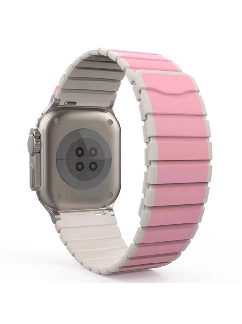 KALEBOL KLB-SSCXGJ-001 Strap for Apple Watch Series 10 42mm / 9 8 7 41mm / SE (2023) SE (2022) SE 6 5 4 40mm / 3 2 1 38mm Magnetic Silicone Band - Pink