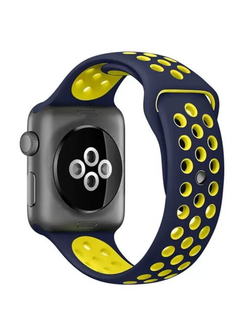 KALEBOL S / M For Apple Watch 10 46mm / Ultra 2 / Ultra 49mm / 9 8 7 45mm / SE (2023) SE (2022) SE 6 5 4 44mm / 3 2 1 42mm Strap - Dark Blue+Yellow