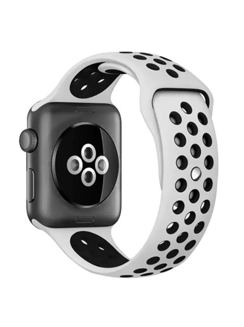 KALEBOL S / M For Apple Watch 10 46mm / Ultra 2 / Ultra 49mm / 9 8 7 45mm / SE (2023) SE (2022) SE 6 5 4 44mm / 3 2 1 42mm Strap - White+Black