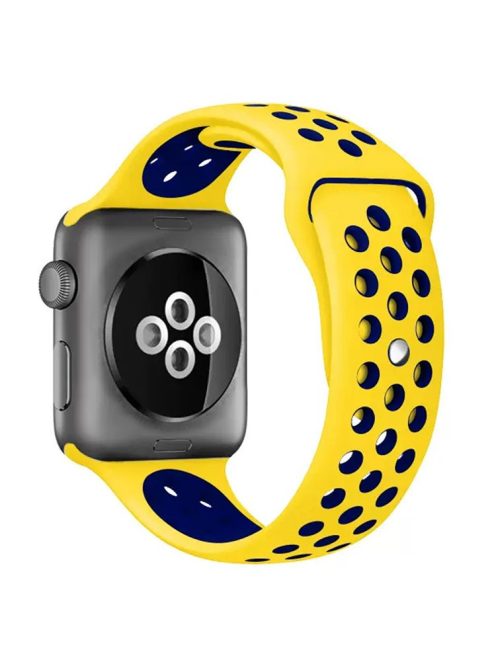 KALEBOL S / M For Apple Watch 10 46mm / Ultra 2 / Ultra 49mm / 9 8 7 45mm / SE (2023) SE (2022) SE 6 5 4 44mm / 3 2 1 42mm Strap - Yellow+Dark Blue