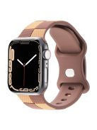 KALEBOL Silicone Strap for Apple Watch Series 10 42mm / 9 8 7 41mm / SE (2023) SE (2022) SE 6 5 4 40mm / 3 2 1 38mm Checkerboard Watch Band  Brown