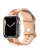 KALEBOL Silicone Strap for Apple Watch Series 10 42mm / 9 8 7 41mm / SE (2023) SE (2022) SE 6 5 4 40mm / 3 2 1 38mm Checkerboard Watch Band  Light Brown