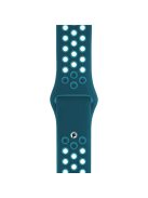 KALEBOL Size S / M For Apple Watch Series 9 8 7 41mm / 6 5 4 SE (2022) SE (2023) SE 40mm / 3 2 1 38mm Silicone Watch Band - Dark Green+Green