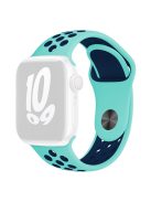 KALEBOL Size S / M For Apple Watch Series 9 8 7 41mm / 6 5 4 SE (2022) SE (2023) SE 40mm / 3 2 1 38mm Silicone Watch Band - Gem Green+Midnight Blue