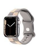 KALEBOL Strap for Apple Watch Series 10 46mm / Ultra 2 Ultra 49mm / 9 8 7 45mm / SE (2023) SE (2022) SE 6 5 4 44mm / 3 2 1 42mm Silicone Band - Grey+Brown