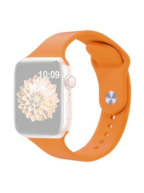 KALEBOL Watch Band for Apple Watch Series 10 42mm / 9 8 7 41mm / SE (2023) SE (2022) SE 6 5 4 40mm / 3 2 1 38mm Silicone Wrist Strap, Size: L - Orange