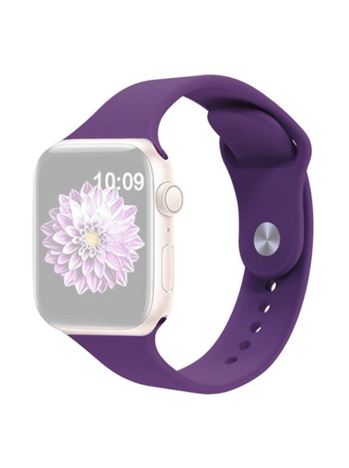 KALEBOL Watch Band for Apple Watch Series 10 42mm / 9 8 7 41mm / SE (2023) SE (2022) SE 6 5 4 40mm / 3 2 1 38mm Silicone Wrist Strap, Size: L - Purple