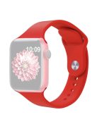 KALEBOL Watch Band for Apple Watch Series 10 42mm / 9 8 7 41mm / SE (2023) SE (2022) SE 6 5 4 40mm / 3 2 1 38mm Silicone Wrist Strap, Size: L - Red