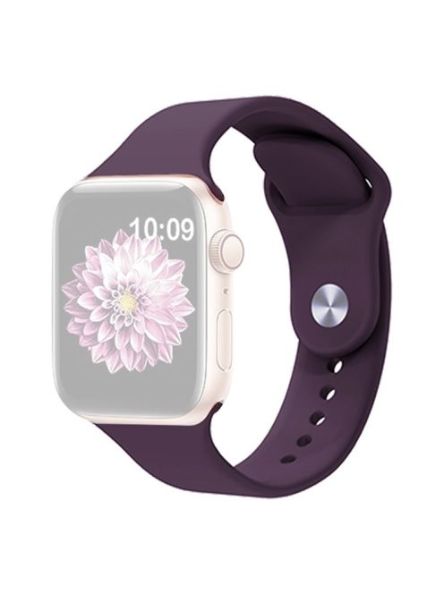 KALEBOL Watch Band for Apple Watch Series 10 42mm / 9 8 7 41mm / SE (2023) SE (2022) SE 6 5 4 40mm / 3 2 1 38mm Silicone Wrist Strap, Size: L - Violet Purple